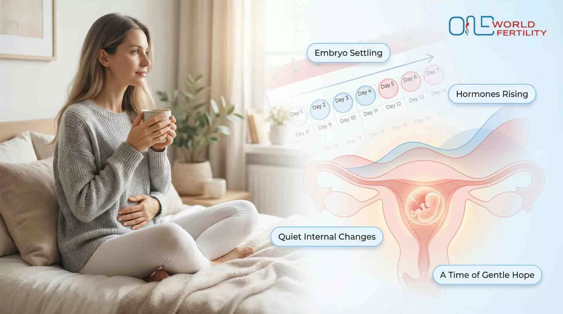 What happens in the body during the first week after embryo transfer