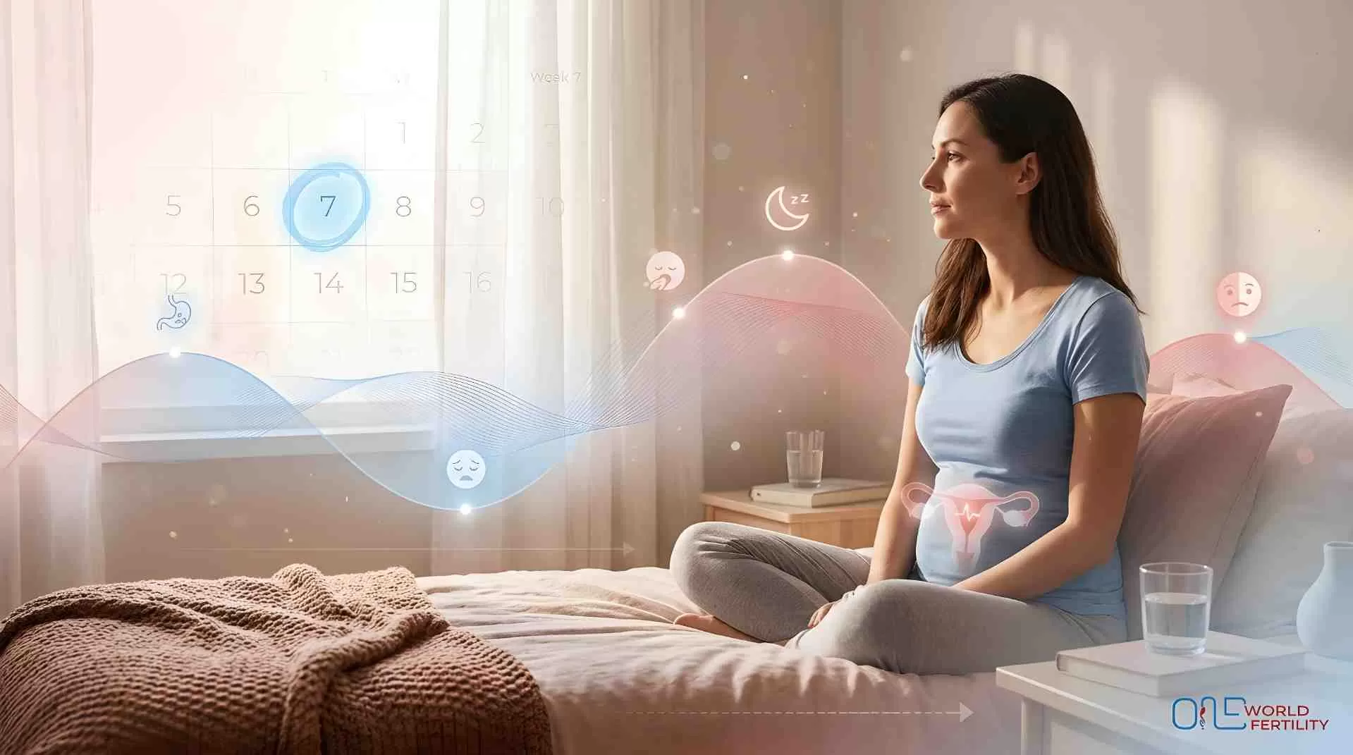 Why do symptoms fluctuate at 7 weeks IVF pregnancy