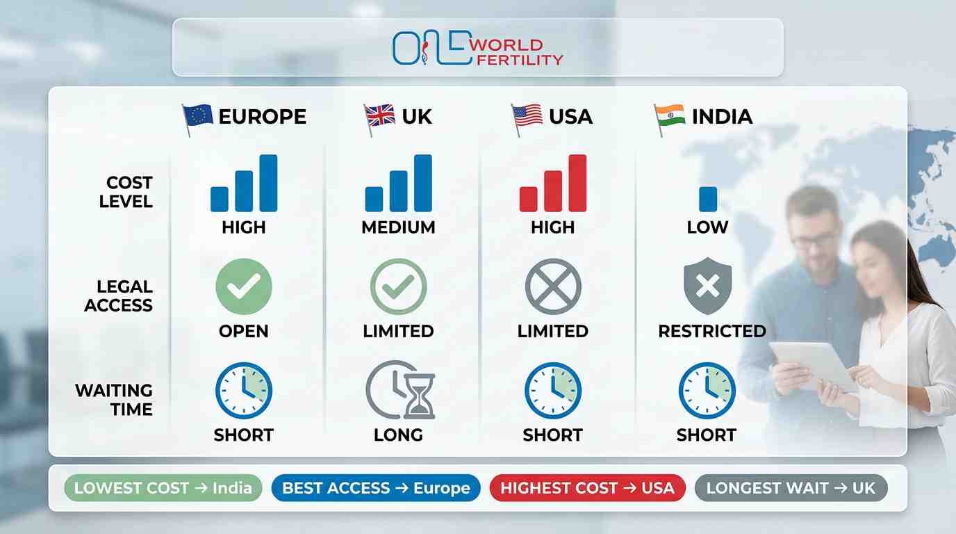 IVF Cost in Europe vs UK, USA, and India